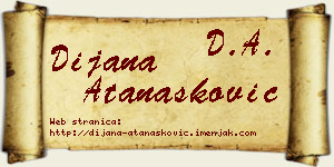 Dijana Atanasković vizit kartica